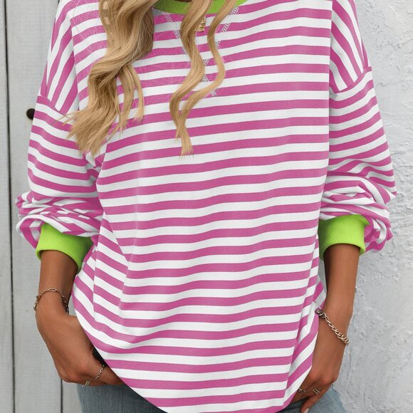 Women's outdoor pink striped top - Picture 1 of 1